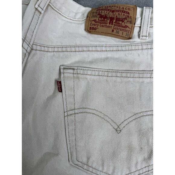 Vintage 90s Levi's 550 Relaxed Fit Straight Leg Jeans Men's Size 36x30 Beige - Picture 6 of 15